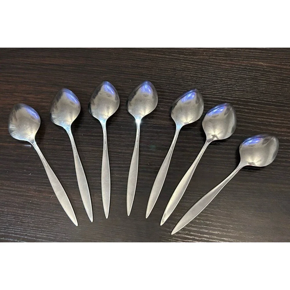 Oneida Royal Harvest Soup Spoons Set of 7 Stainless William Rogers Premier